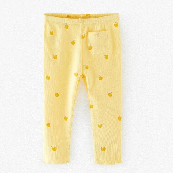 ZR Heart Fruit Print Soft Yellow Legging 2914