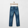 OVS Mid Blue Ripped Boxes Stretchable Straight Denim 1298