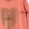 L&S Glitter Heart With Frill Sleeves Sweatshirt 867