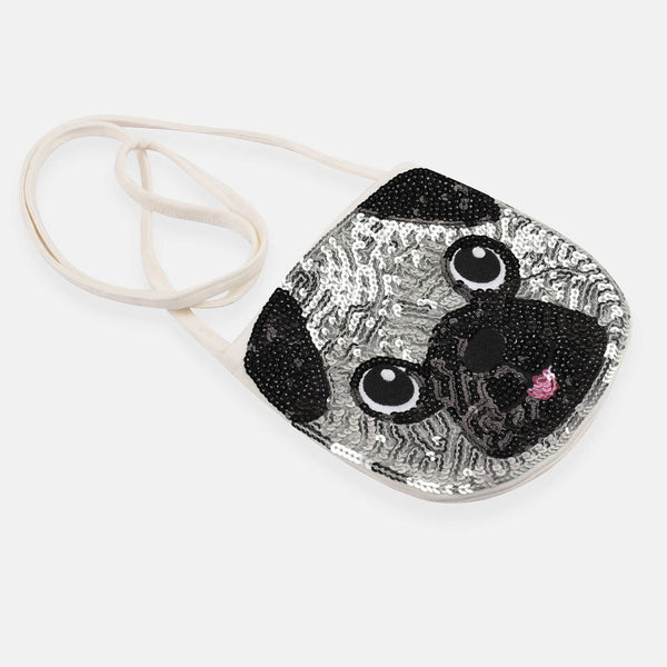 Silver Dog Sequence Mini Purse 1566