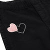 I Love Pink OM Pink Heart & Side Frill Black Pant 3217