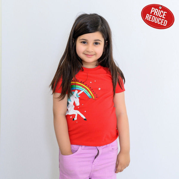 B.X Be Your Self Unicorn Red Tshirt 4937
