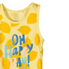 LS Happy Day Lemons Print Yellow Sleeveless Top 3519
