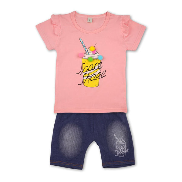 Yougi Pink Space Share Juice Print 2 Piece Set 2282