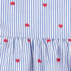CRT Heart Print Stripe Blue Cotton Frock 7459