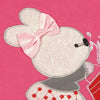 Yougi Applique Shocking Pink Bunny With Purse 2 Piece Set 2263
