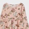H Unicorn & Bunny Floral T-Pink Full Sleeves Frock 7893