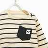 MNG Bear Patch Black Pocket Stripe Grey Sweatshirt 3369