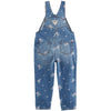 Osk Flowers Print Mid Blue Denim Full Dungaree 3806