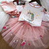 Anc Lala White Unicorn With Pink Skirt Set 1754