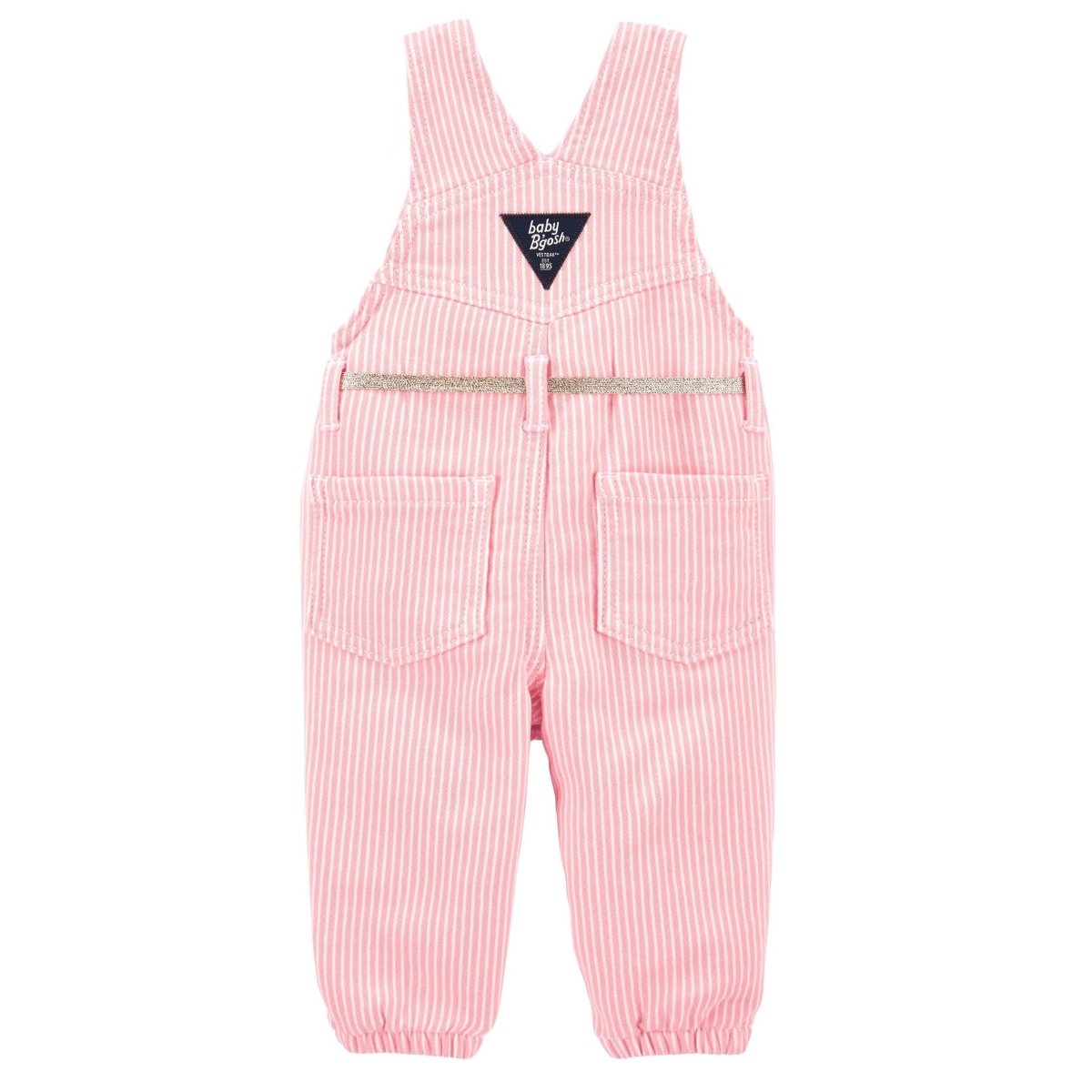 OSK Pink & White Thin Stripes Terry Dungaree 11136