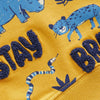 MNG Animal Print Stay Brave Mustard Sweatshirt 2593