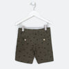 PM Palm Tree Print Dull Green Cotton Shorts 3990