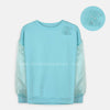 TRN Net Sleeves Flower Style Light Blue Sweatshirt 3021
