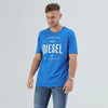 DSL Premium White Flock Design Mid Blue Tshirt 1776