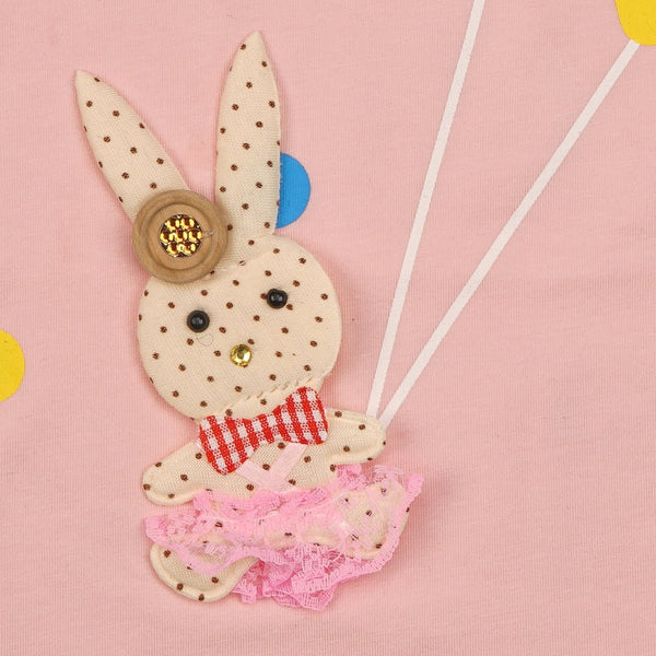 Yougi Pink Yes Heart Butterfly Applique 2 Piece Set 2275