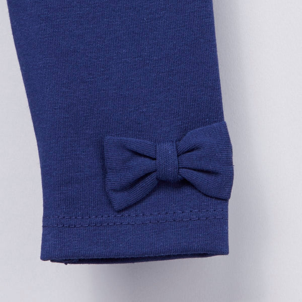 JNR Bow Bottom Navy Blue Legging 4148