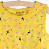 51015 Birds Printed Yellow Frock 3554
