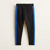 Black Trousers With Blue Side Stripe