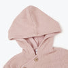 ANK Side Button Style Dull Pink Hooded Cardigan 7808