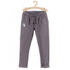51015 Embroidered Bird Dark Grey Fleece Trouser 3616
