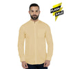 SPL Basics Mandarin Collar Linen Casual Shirt  Snug Yellow 424