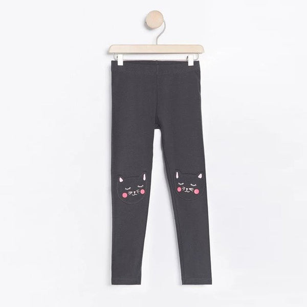 LDX Knee Cute Cat Patch Dull Black Legging 2164