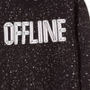 L&S Offline Print Black Sweatshirt With Splashes 876