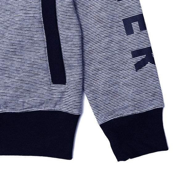 HLSTR Mock Neck Blue Stripe Zipper 2809