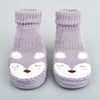 Heart Fox Grey Comfortable Socks Booties 7648