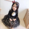 Anc Lal White & Yellow Unicorn Black Frock 3245