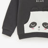 ZR Lovely Bear Panda Kangroo Pocket Dark Grey Sweatshirt 2557