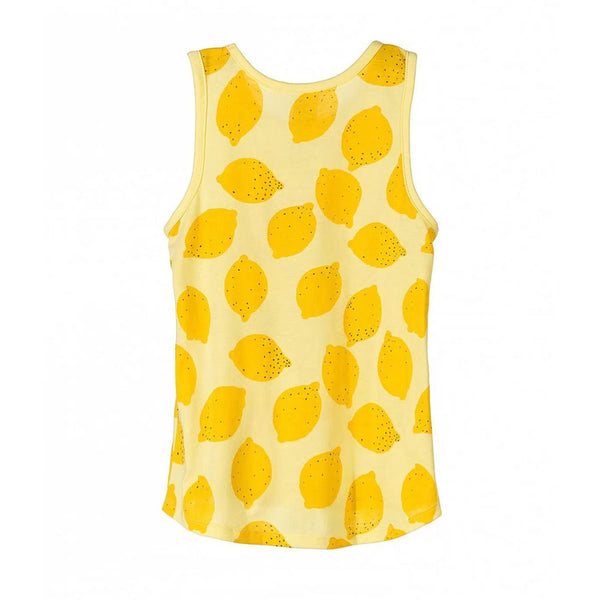 LS Happy Day Lemons Print Yellow Sleeveless Top 3519