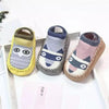 Mustard Bottom Grey Owl Face Socks Booties 4525