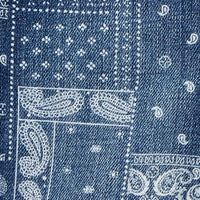 Osk All Over Block Style Print Denim Blue Shorts Dungaree 3800