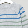 H Blue And Green Line Grey Sweater 7835