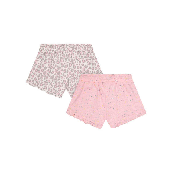 HM Tousle Cord Leopard Print White Bubble Shorts 4125