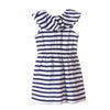 51015 Neck Frill Blue And White Stripe Dress 3545