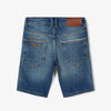 N It Back Pocket Embroidery Rough Side Mid Blue Denim Shorts 3968
