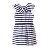 5.10.15 White Blue Stripe Frock with Pink Bow 1555