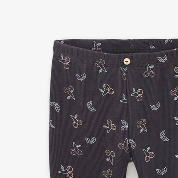 ZR Charcoal Cherry Front Button Legging 799