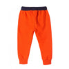 51015 Electric Print Orange Fleece Trouser With  Navy Blue Cord 3630