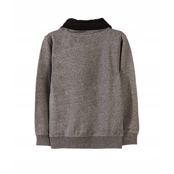51015 Like A Local Print Grey Mock Neck Hoodie 678