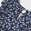 HM Light Pink Mini Flowers Navy Blue Sleeves Frock 3879