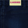 OM Pink Heart Button Dark Blue Denim 3204