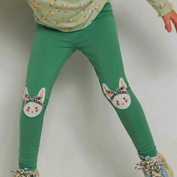 B.X Knee Printed Bunny Dark Mist Legging 7399