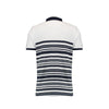 TS Heritage Mens White Printed Navy Stripe Polo