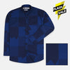 OXN Retro Design Blue Casual Shirt 4186