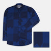OXN Retro Design Blue Casual Shirt 4186