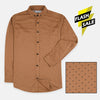 OXN Black Polka Dots Brown Casual Shirt 4190